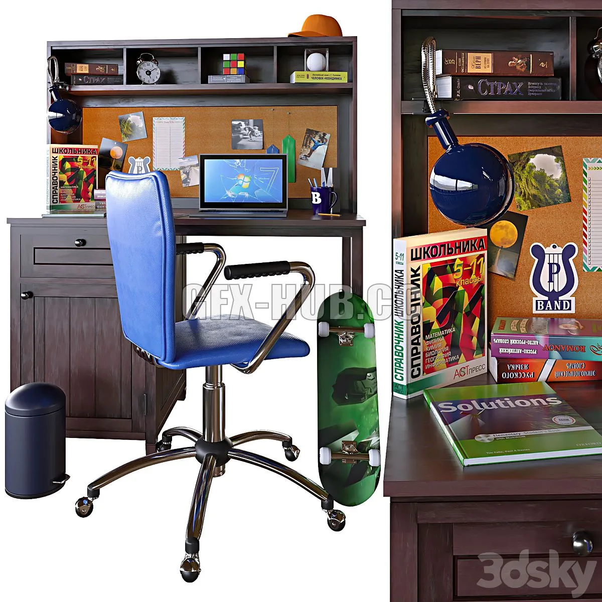Workplace for a teenager 3D Model