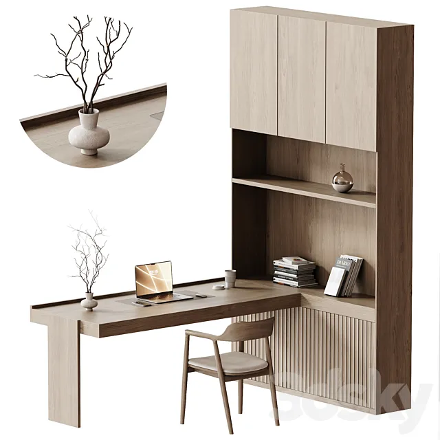 Workplace For Interior 07 3D Model