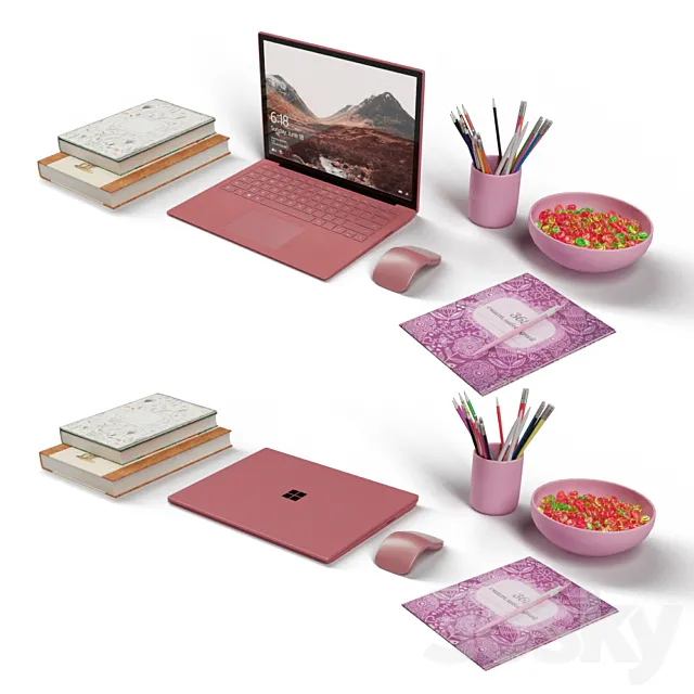 Workplace girl 3D Model Workplace girl 3D Model