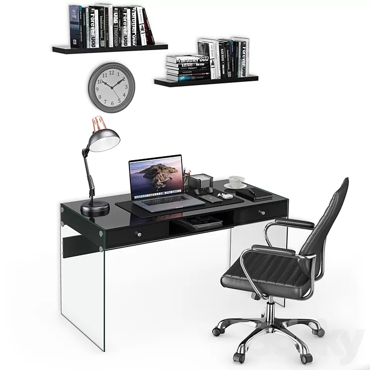 Workplace MacBook 2 3D Model