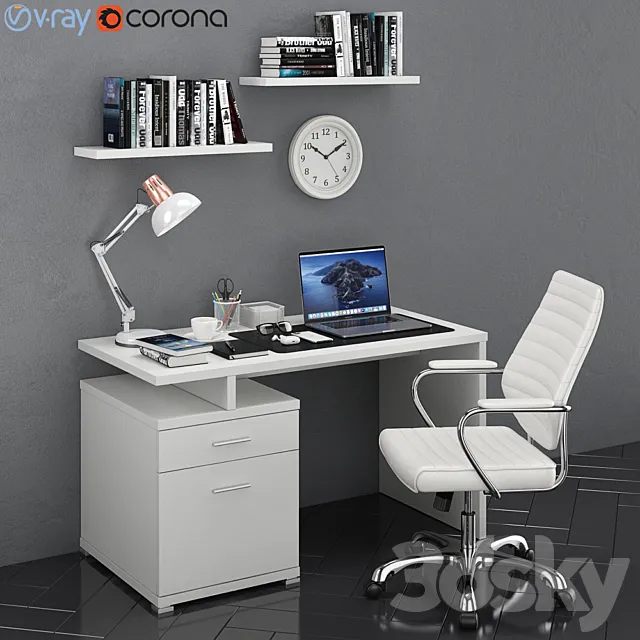 Workplace MacBook 3 3DModel