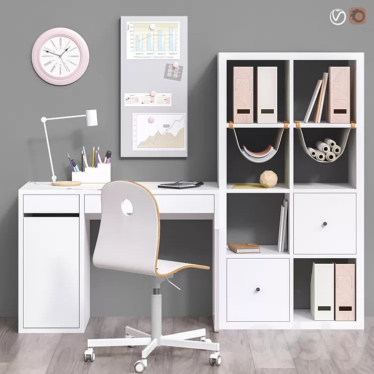 Workplace set 4 3D Model Workplace set 4 3D Model