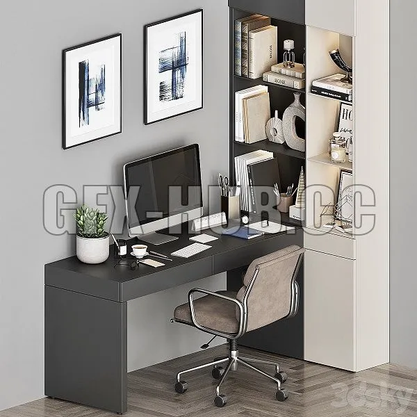 Workplace Set WT 03 3D Model