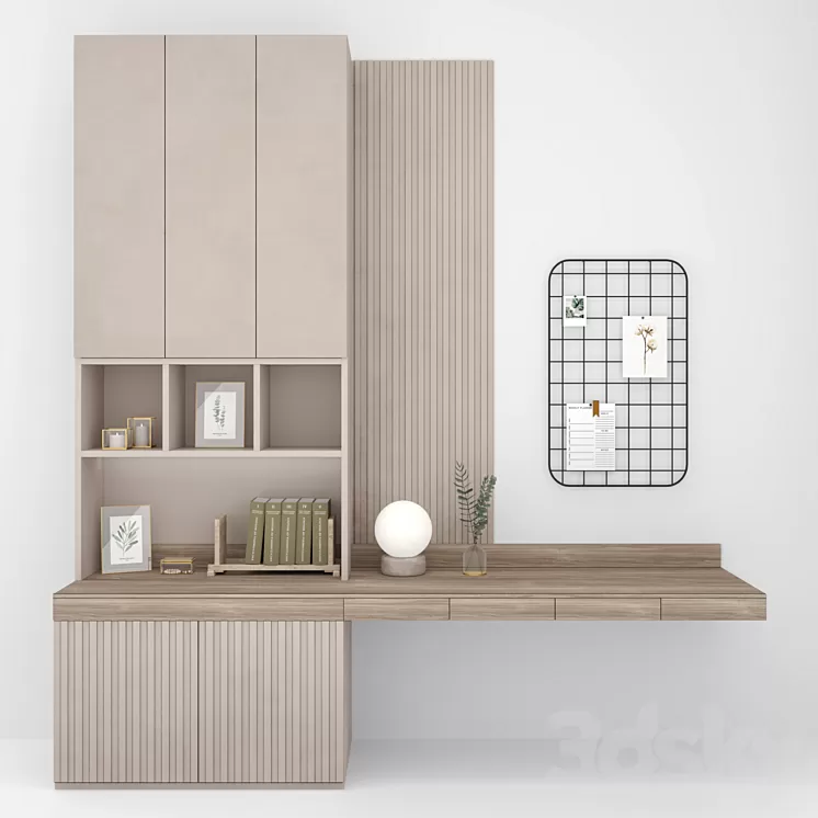 Workplace – work table 5 3D Model Free Download