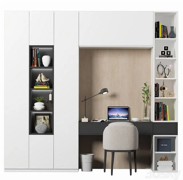 Workplace_02 with decor 3D Model Workplace_02 with decor 3D Model