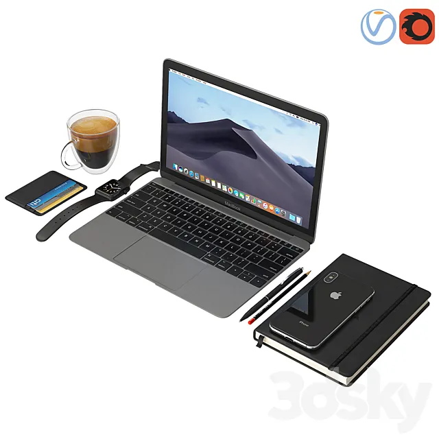 Workspace black 3DModel Workspace black 3DModel