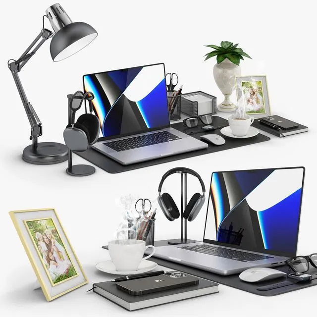 Workspace MacBook 6 3D Model