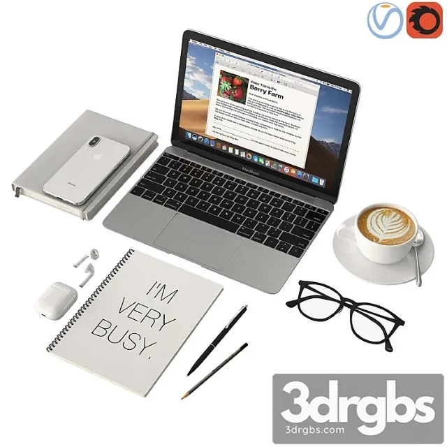 Workspace white 3D Model Download