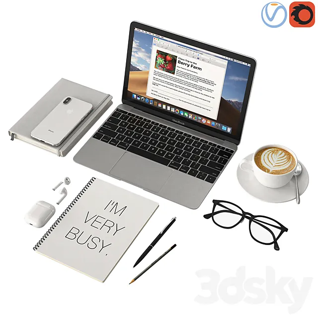 Workspace white 3DModel Workspace white 3DModel