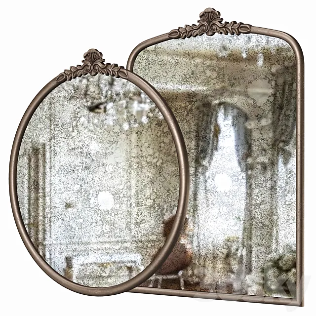 Worldmarket Metal Vintage Style Wall Mirrors 3D Model