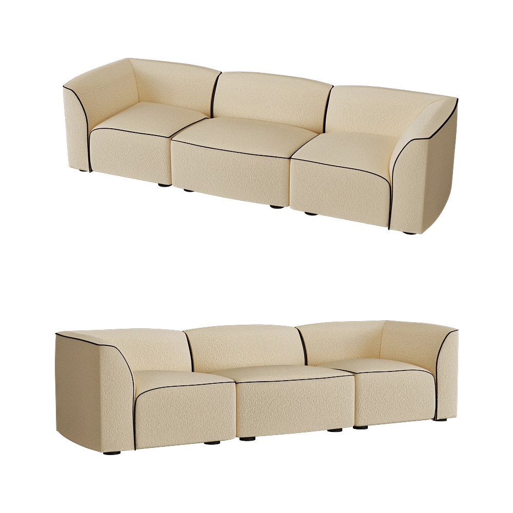 Woud – Modular 3-seater sofa Flora 3D Model Woud – Modular 3-seater sofa Flora 3D Model