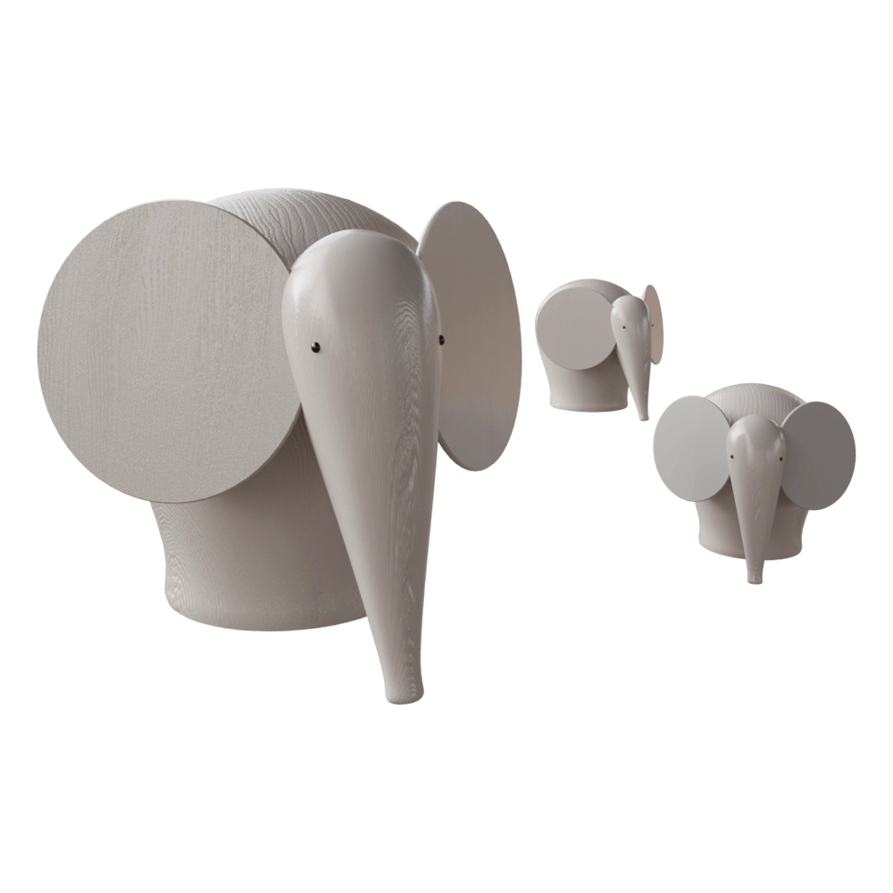 Woud – Nunu elephant taupe 3x 3D Model