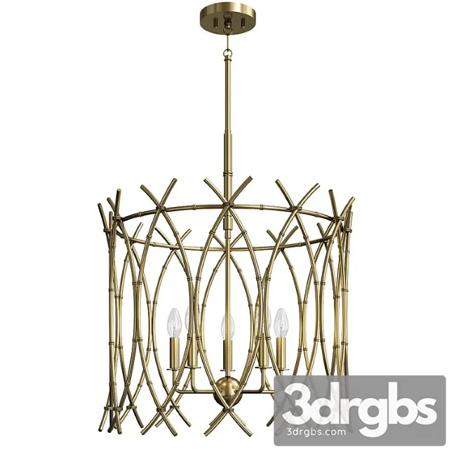 Woven Bamboo Chandelier 3D Model Download