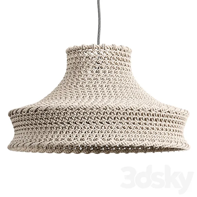 Woven White Rope Pendant Shade 3D Model Woven White Rope Pendant Shade 3D Model