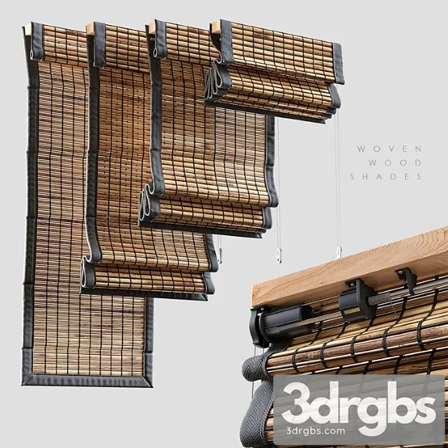 Woven Wood Shades 2 3D Model Download