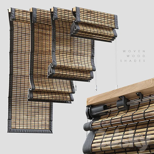 Woven wood shades 2 3D Model
