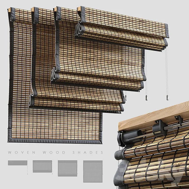 Woven Wood shades 3DModel Woven Wood shades 3DModel