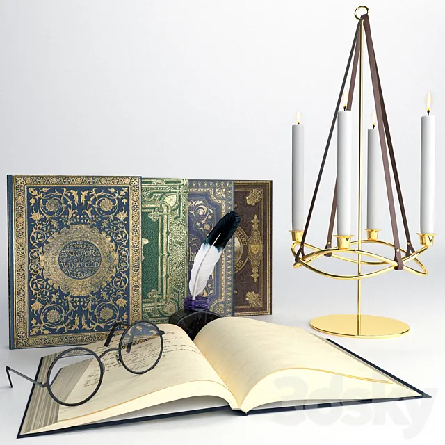 Writers decorative set 3D Model