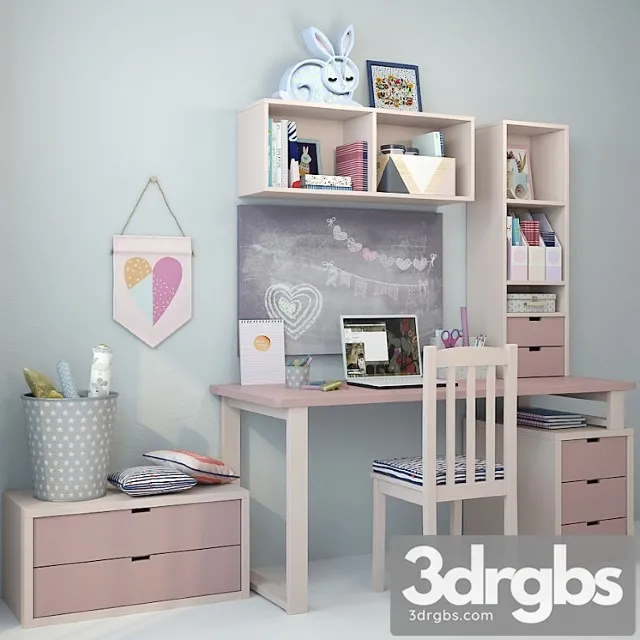 Writing desk and decor for a child 5 3D Model Download Writing desk and decor for a child 5 3D Model Download