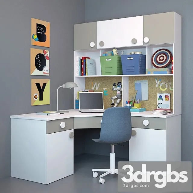 Writing desk and decor for a nursery 6 3D Model Download
