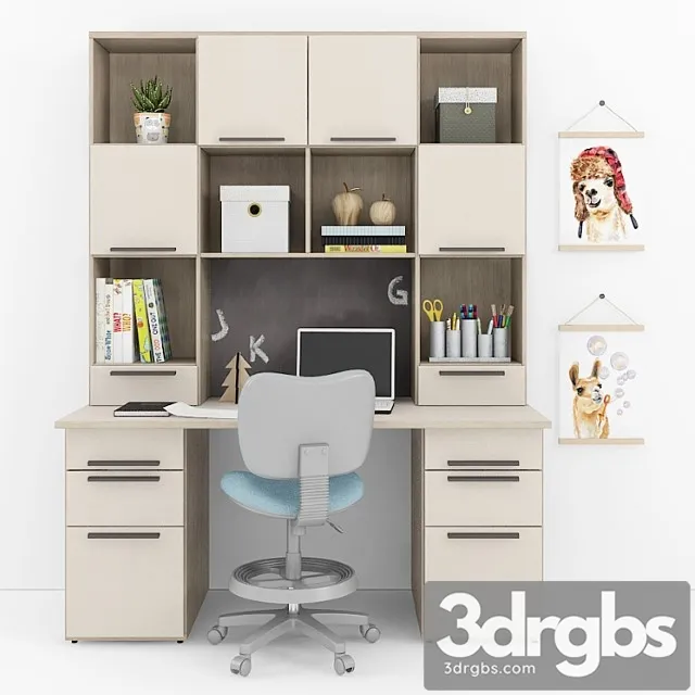 Writing Desk and Decor For A Nursery 9 3D Model Download