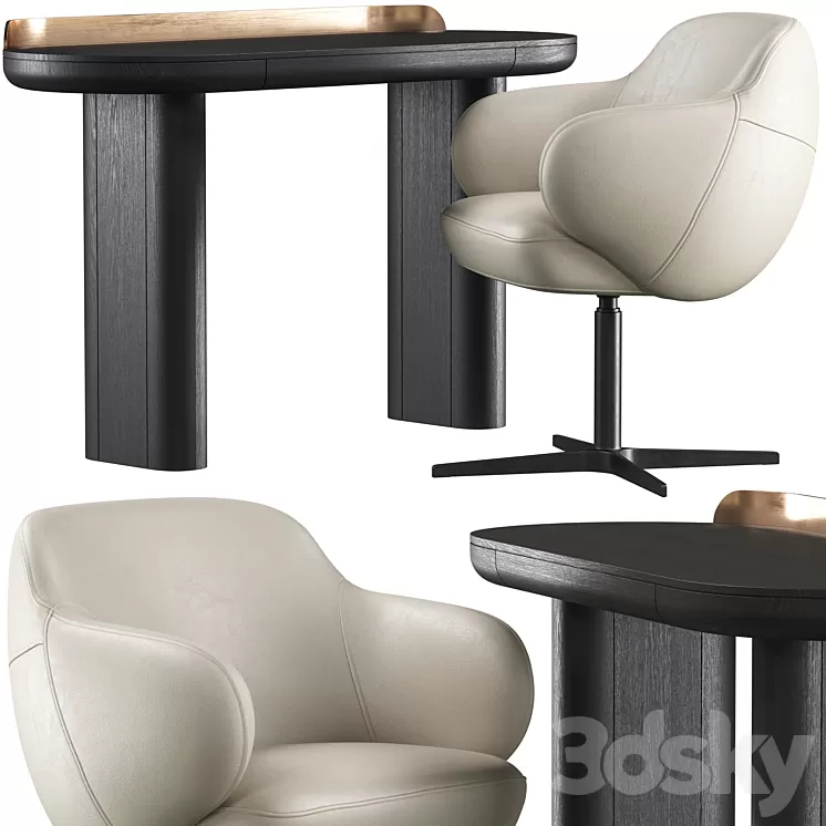 Writing desk Miniforms Jumbo and chair Cattelan Italia Bombe X 3D Model Free Download