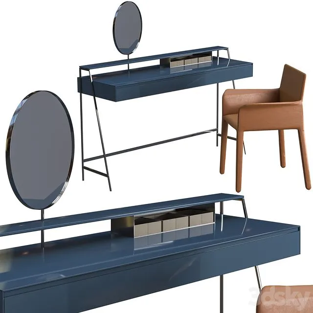 Writing desk Wooddi Monica + chair Wooddi Tad 3D Model Writing desk Wooddi Monica + chair Wooddi Tad 3D Model