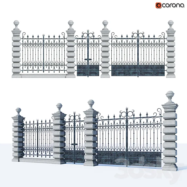 wrought fence 3DModel wrought fence 3DModel