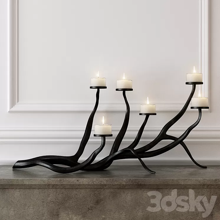 Wrought Iron Candle Holder 3D Model Wrought Iron Candle Holder 3D Model