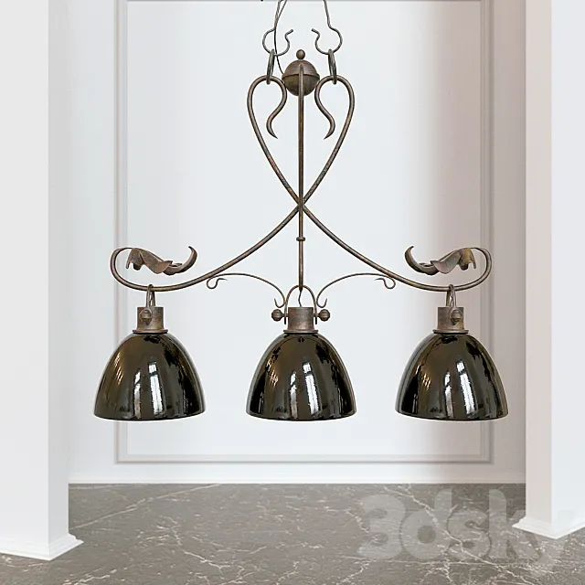 wrought iron chandelier hanging Grace 3DModel wrought iron chandelier hanging Grace 3DModel