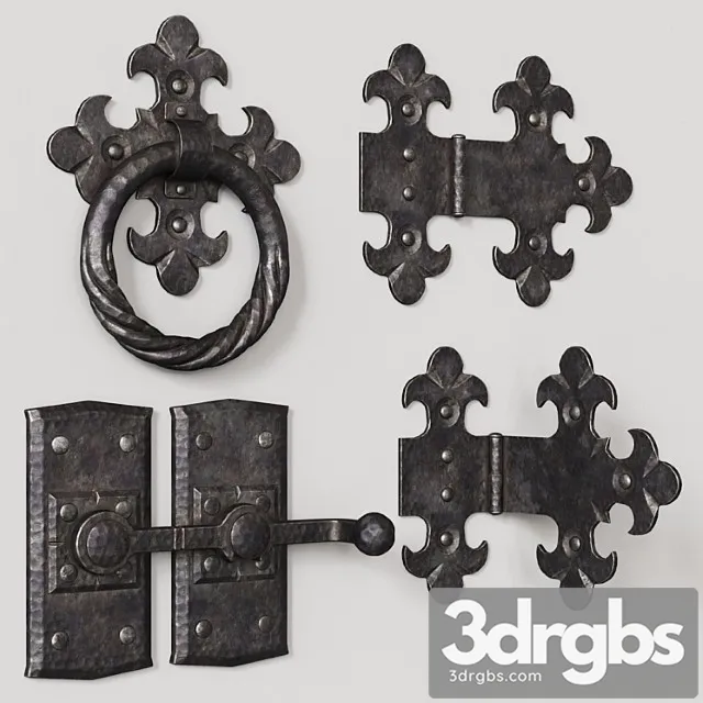 Wrought iron door elements 3D Model Download