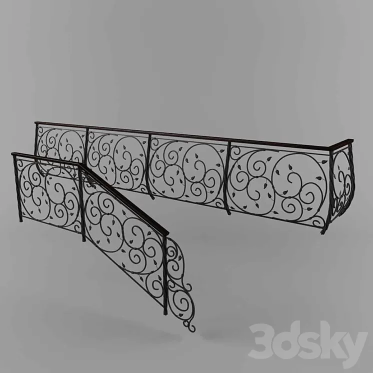 Wrought-iron fence 3D Model Wrought-iron fence 3D Model