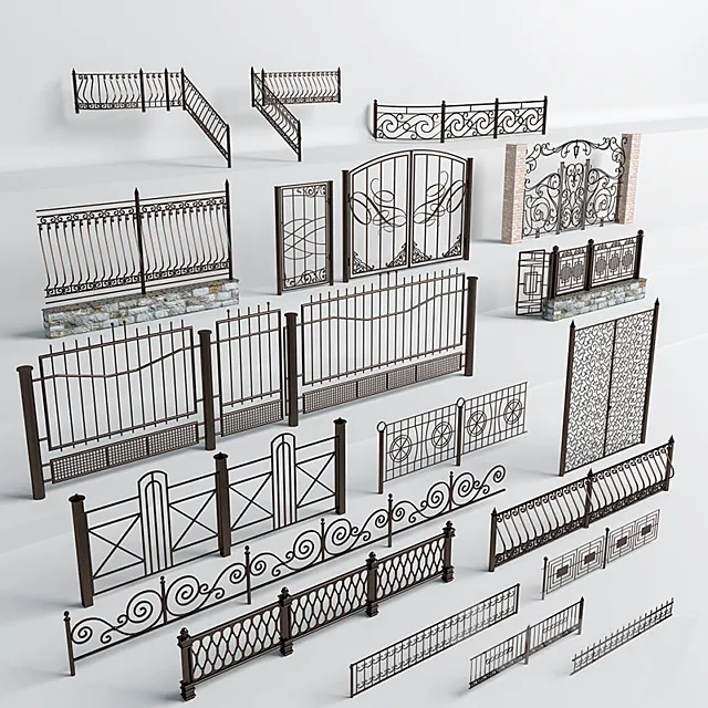 Wrought iron fences 3DModel Wrought iron fences 3DModel