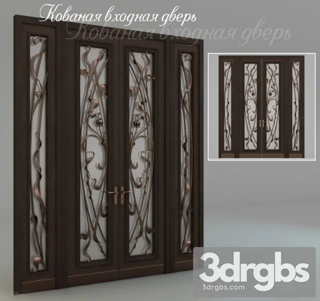 Wrought Iron Front Door 3D Model Download