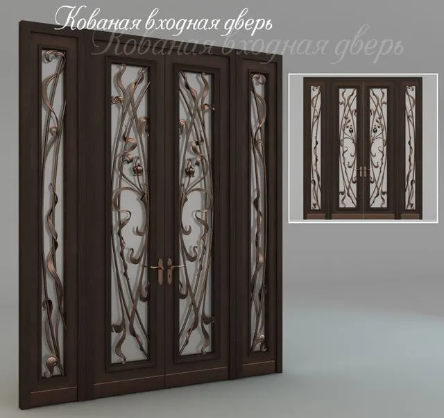 Wrought iron front door 3D Model