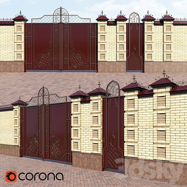 wrought iron gates 3D Model wrought iron gates 3D Model