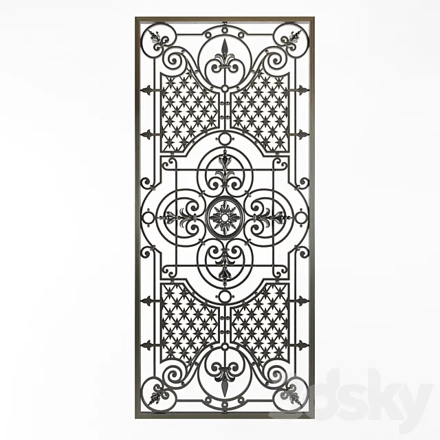 Wrought iron grille 33 3D Model