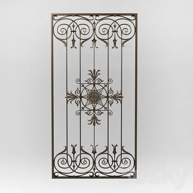 Wrought iron grille 79 3D Model