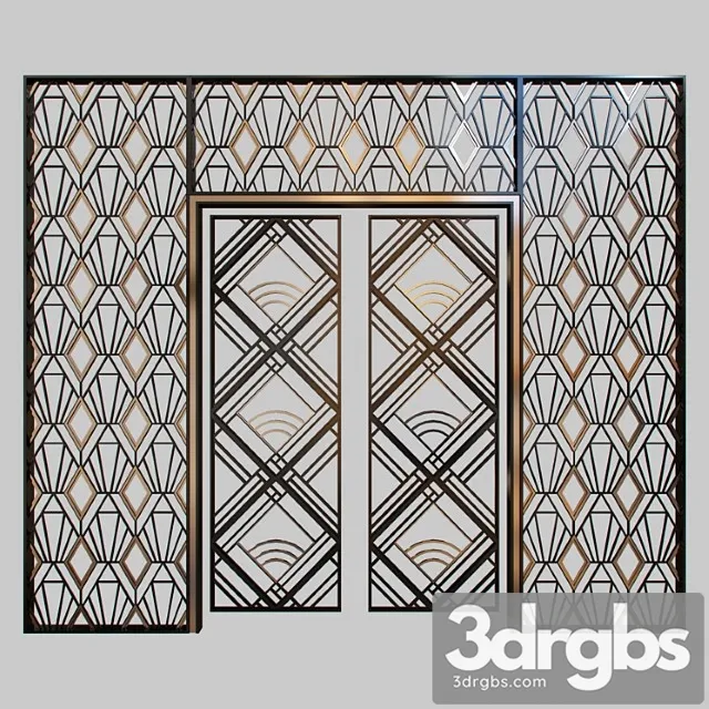 Wrought Iron Grille At The Front Door 3D Model Download