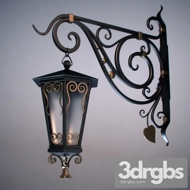Wrought Iron Lamp 3D Model Download