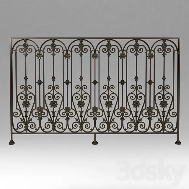 Wrought iron railing 353 3D Model