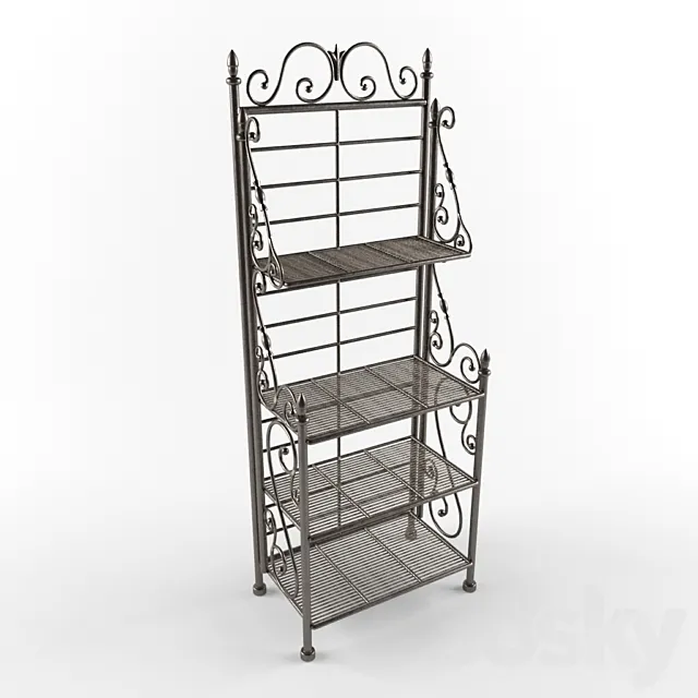 Wrought iron shelves for flowers 3DModel