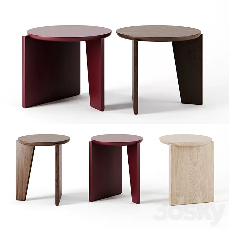 Wu Side Tables by Egg Collective 3D Model Wu Side Tables by Egg Collective 3D Model