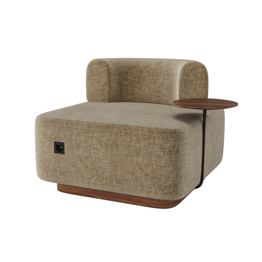 Wudus – Armchair Plump with table 3D Model