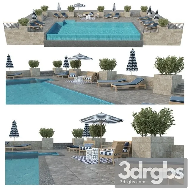Wwimming Pool Scene 3D Model Download