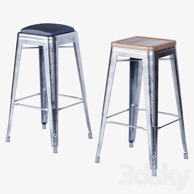Xavier Pauchard Tolix Stools 3DModel Xavier Pauchard Tolix Stools 3DModel