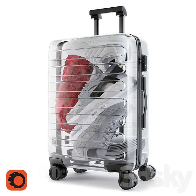 Xiaomi 90 Points Supreme Transparent Suitcase 3DModel Xiaomi 90 Points Supreme Transparent Suitcase 3DModel