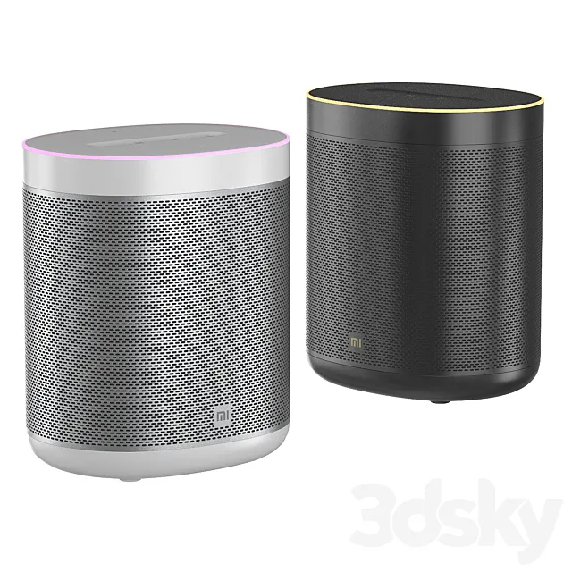 Xiaomi Mi Smart Speaker PBR MR (Black and Silver) 3D Model