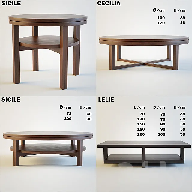 XVL _ Coffee tables 3D Model