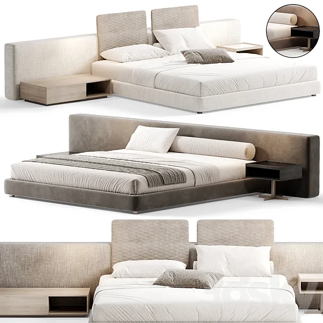 Yang Bed Rodolfo Dordoni By minotti 3D Model Yang Bed Rodolfo Dordoni By minotti 3D Model